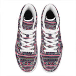 Floral Ethnic Pattern Print High Top Leather Sneakers