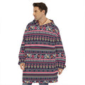 Floral Ethnic Pattern Print Hoodie Blanket