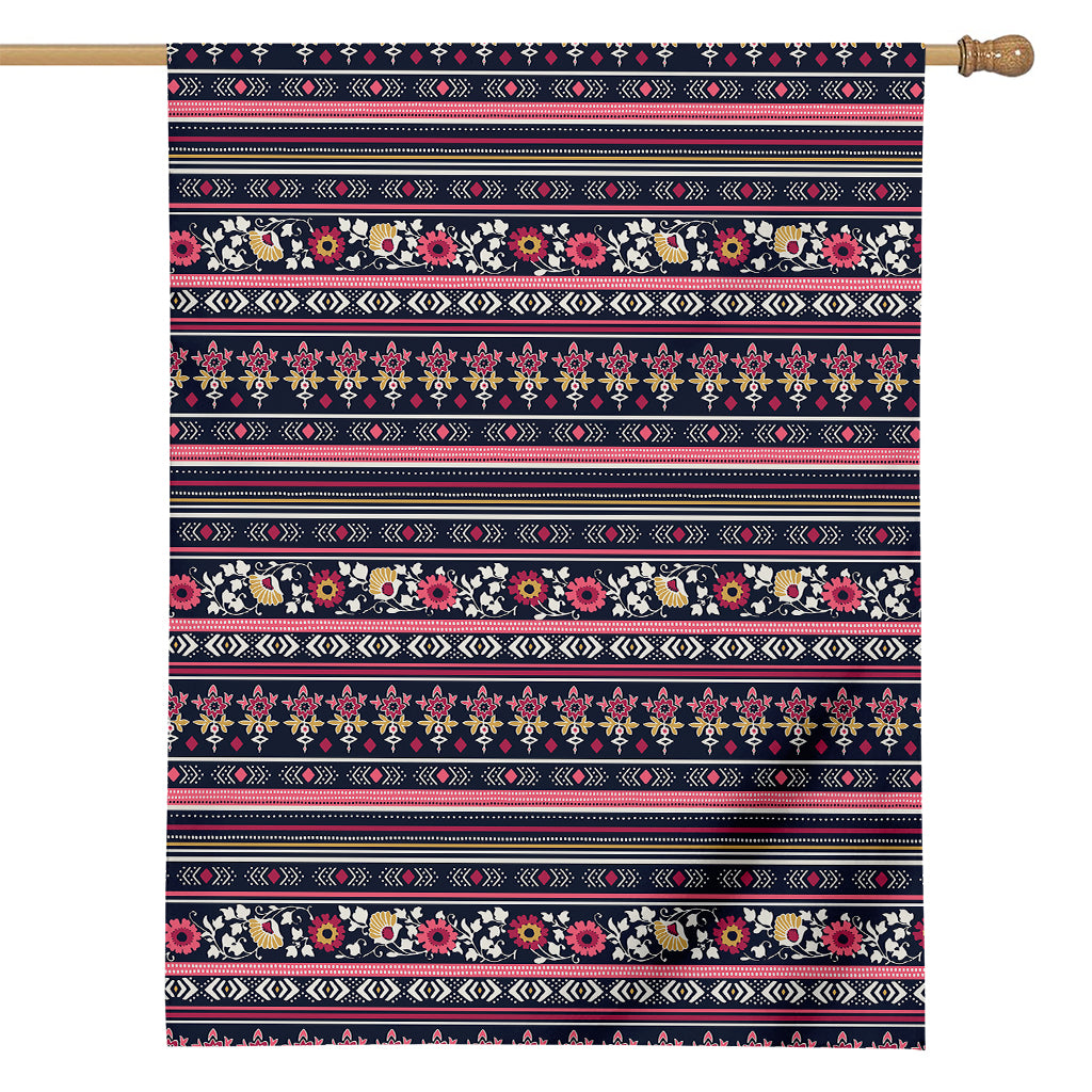 Floral Ethnic Pattern Print House Flag