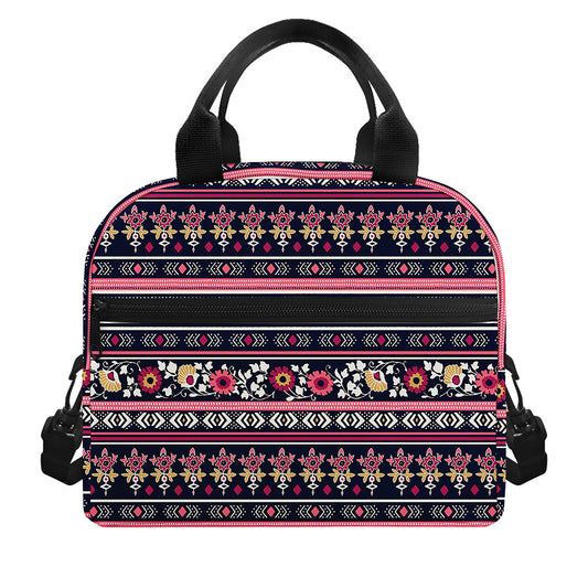 Floral Ethnic Pattern Print Insulated Lunch Bag