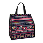 Floral Ethnic Pattern Print Insulated Lunch Tote