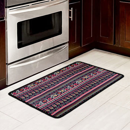 Floral Ethnic Pattern Print Kitchen Mat
