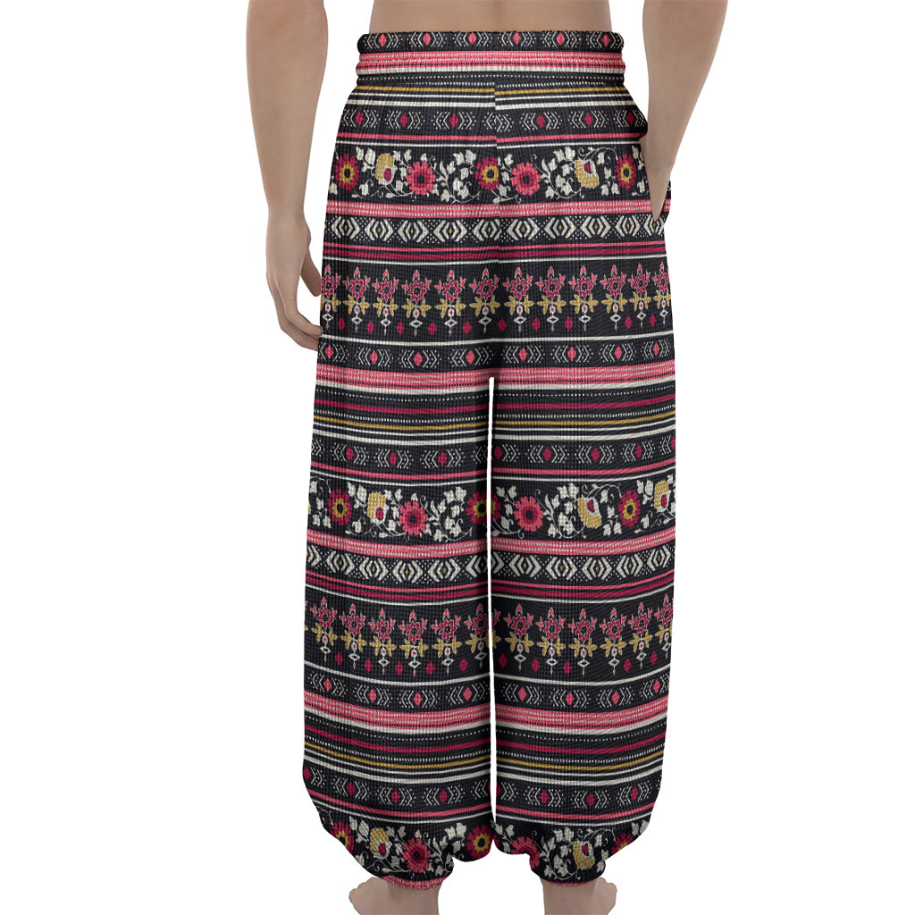 Floral Ethnic Pattern Print Lantern Pants