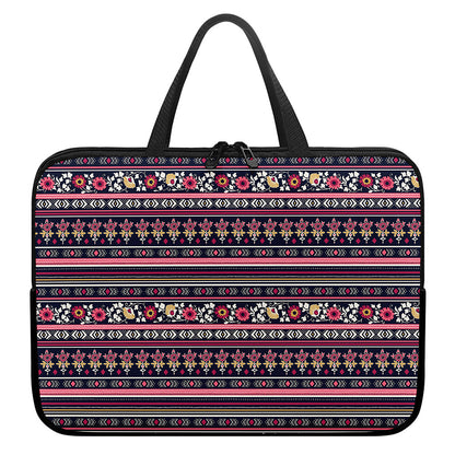 Floral Ethnic Pattern Print Laptop Sleeve With Handle