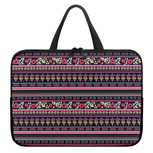 Floral Ethnic Pattern Print Laptop Sleeve With Handle