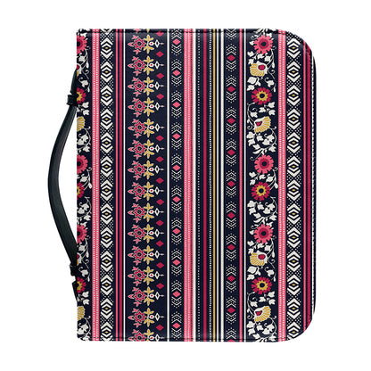 Floral Ethnic Pattern Print Leather Bible Cover