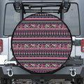 Floral Ethnic Pattern Print Leather Spare Tire Cover