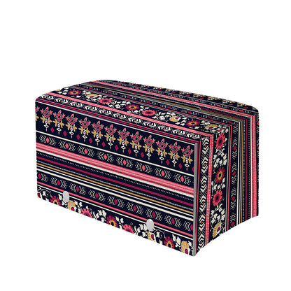 Floral Ethnic Pattern Print Leather Tissue Box Cover
