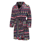 Floral Ethnic Pattern Print Men's Bathrobe