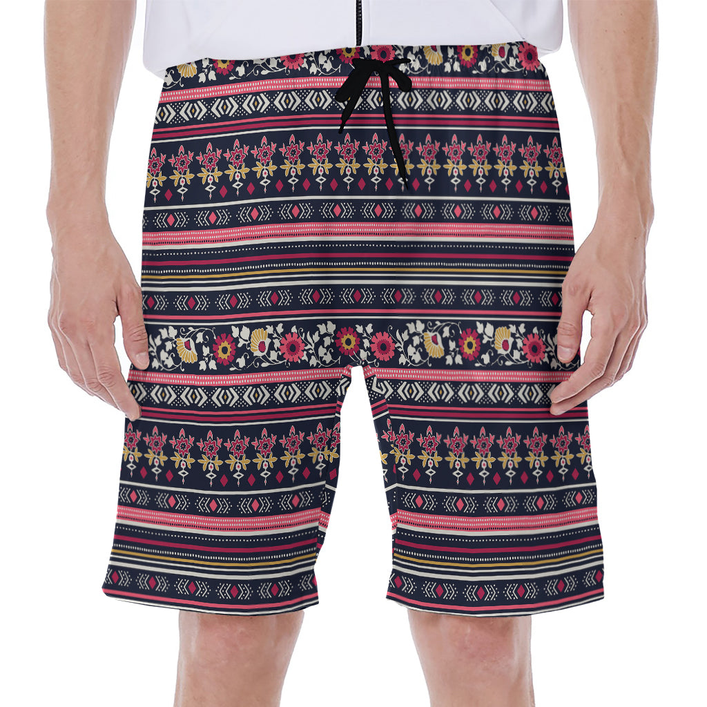 Floral Ethnic Pattern Print Men's Beach Shorts