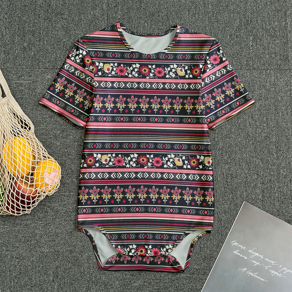 Floral Ethnic Pattern Print Men's Bodysuit