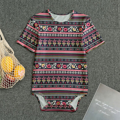 Floral Ethnic Pattern Print Men's Bodysuit
