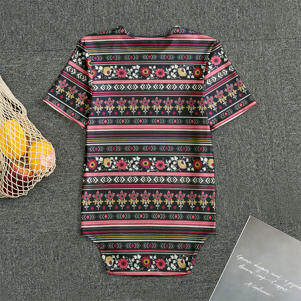 Floral Ethnic Pattern Print Men's Bodysuit