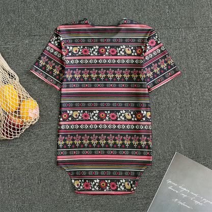 Floral Ethnic Pattern Print Men's Bodysuit