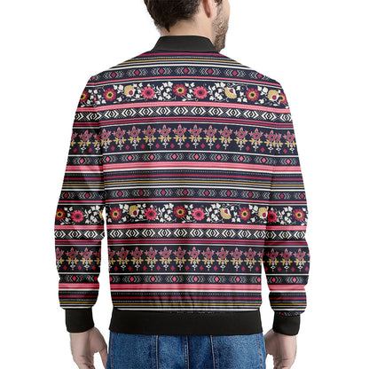 Floral Ethnic Pattern Print Men's Bomber Jacket
