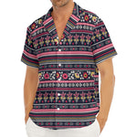 Floral Ethnic Pattern Print Men's Deep V-Neck Shirt