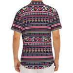 Floral Ethnic Pattern Print Men's Deep V-Neck Shirt