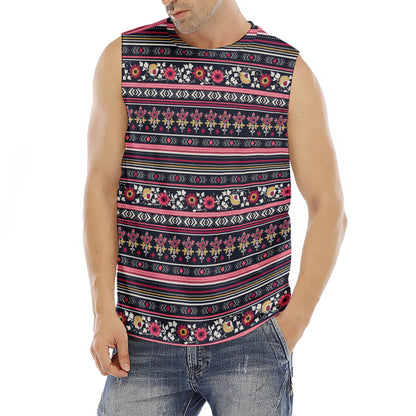 Floral Ethnic Pattern Print Men's Fitness Tank Top