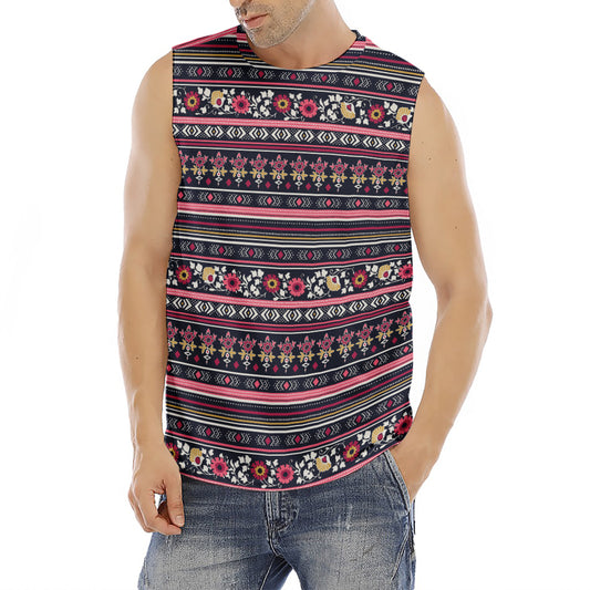 Floral Ethnic Pattern Print Men's Fitness Tank Top