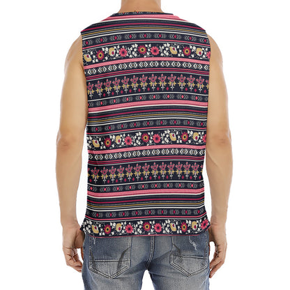 Floral Ethnic Pattern Print Men's Fitness Tank Top