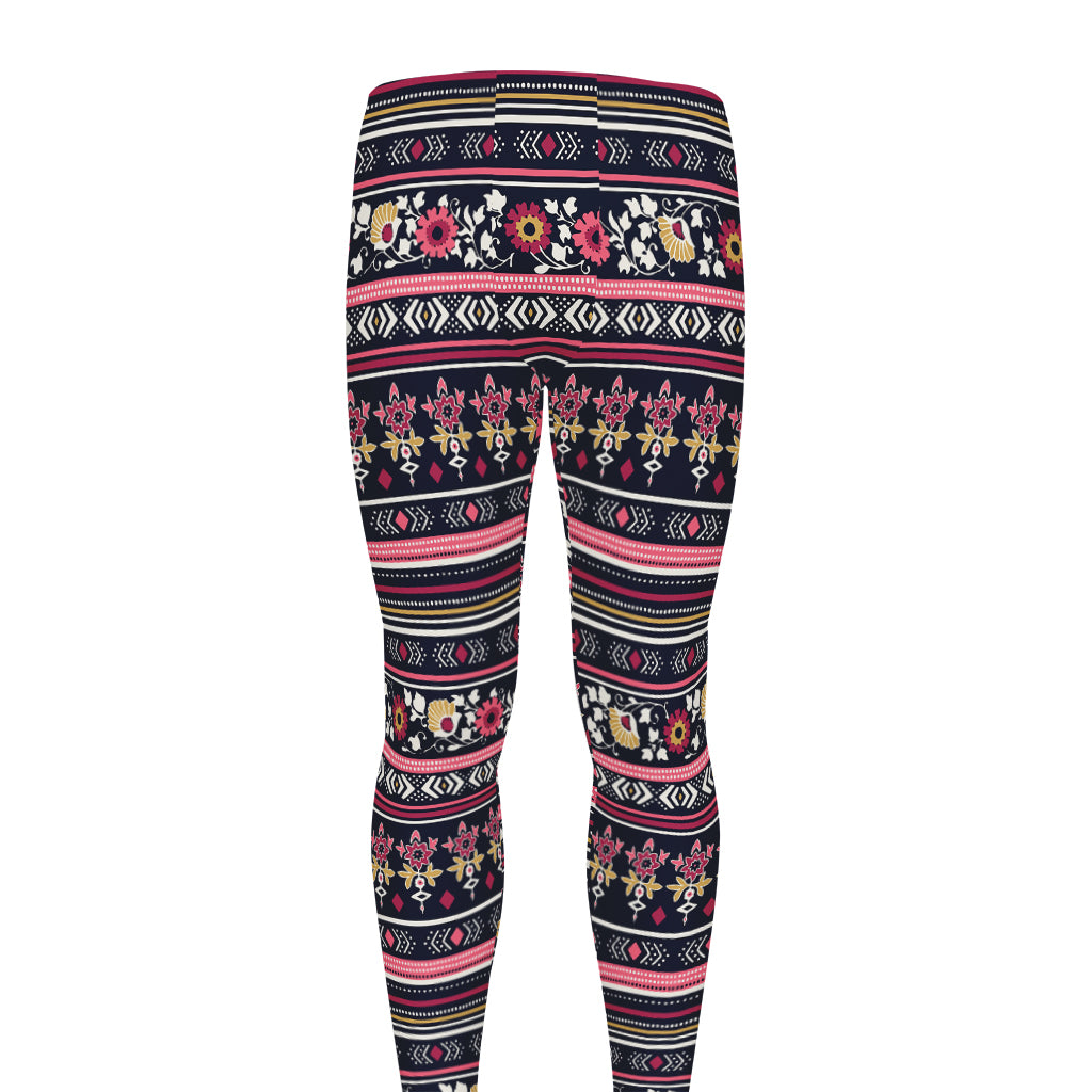 Floral Ethnic Pattern Print Men's leggings