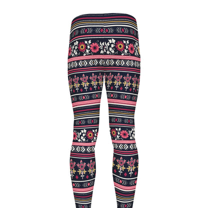 Floral Ethnic Pattern Print Men's leggings
