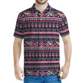 Floral Ethnic Pattern Print Men's Polo Shirt