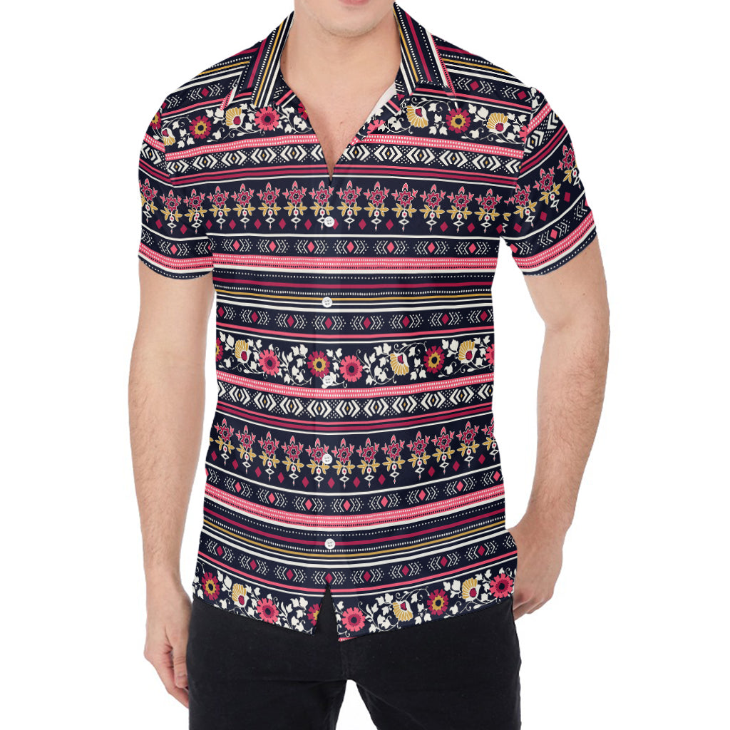 Floral Ethnic Pattern Print Men's Shirt