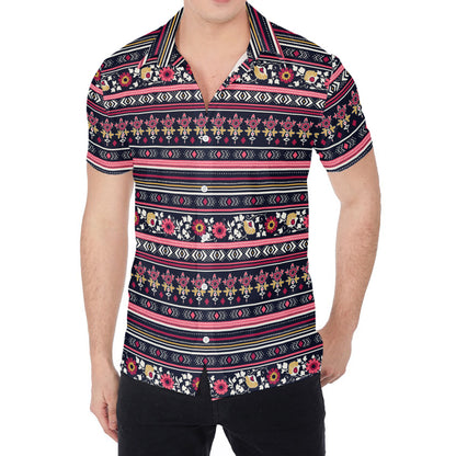 Floral Ethnic Pattern Print Men's Shirt