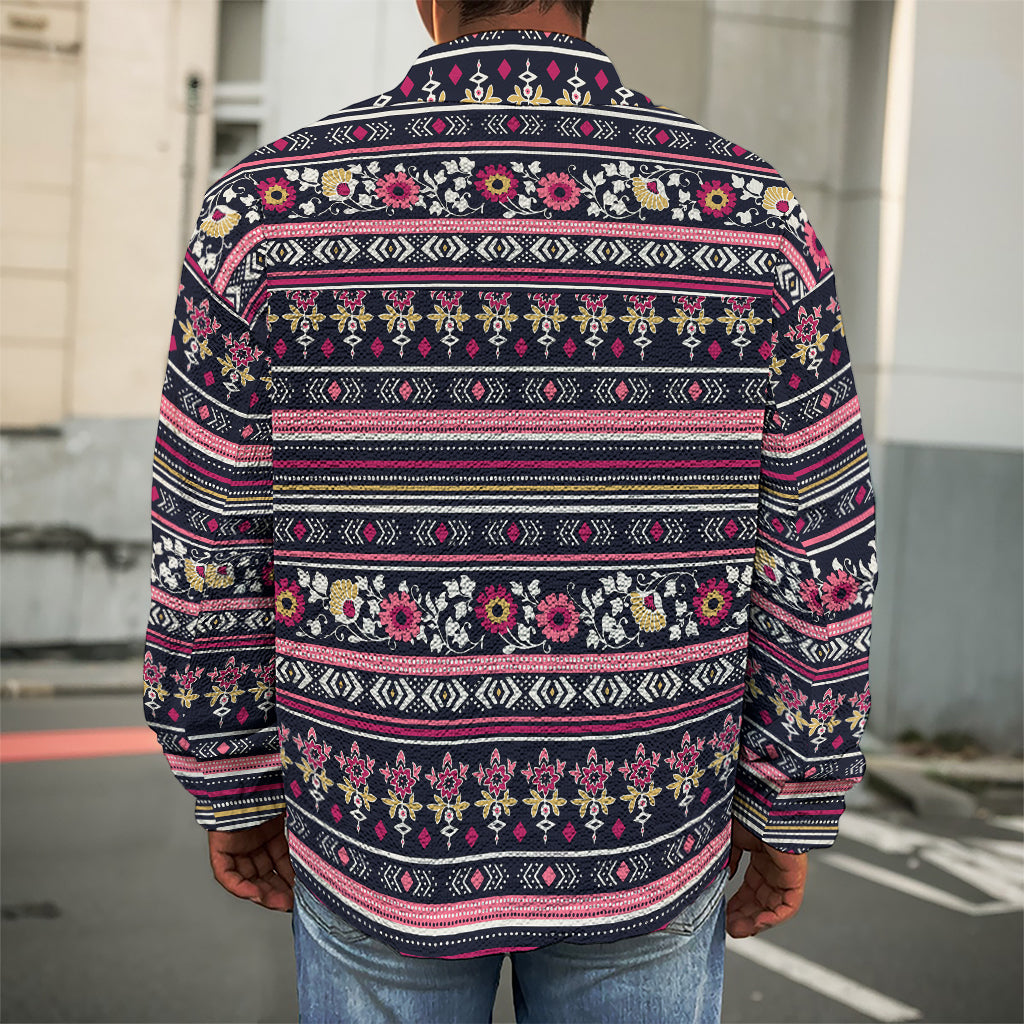 Floral Ethnic Pattern Print Men's Shirt Jacket