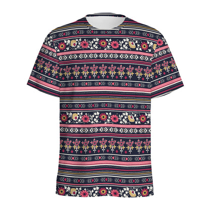 Floral Ethnic Pattern Print Men's Sports T-Shirt