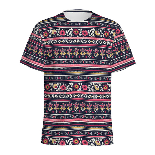 Floral Ethnic Pattern Print Men's Sports T-Shirt