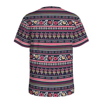 Floral Ethnic Pattern Print Men's Sports T-Shirt