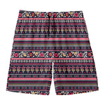 Floral Ethnic Pattern Print Men's Swim Trunks