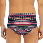 Floral Ethnic Pattern Print Men's Triangle Swim Briefs