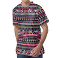 Floral Ethnic Pattern Print Men's Velvet T-Shirt