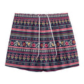 Floral Ethnic Pattern Print Mesh Shorts