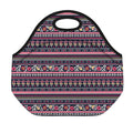 Floral Ethnic Pattern Print Neoprene Lunch Bag