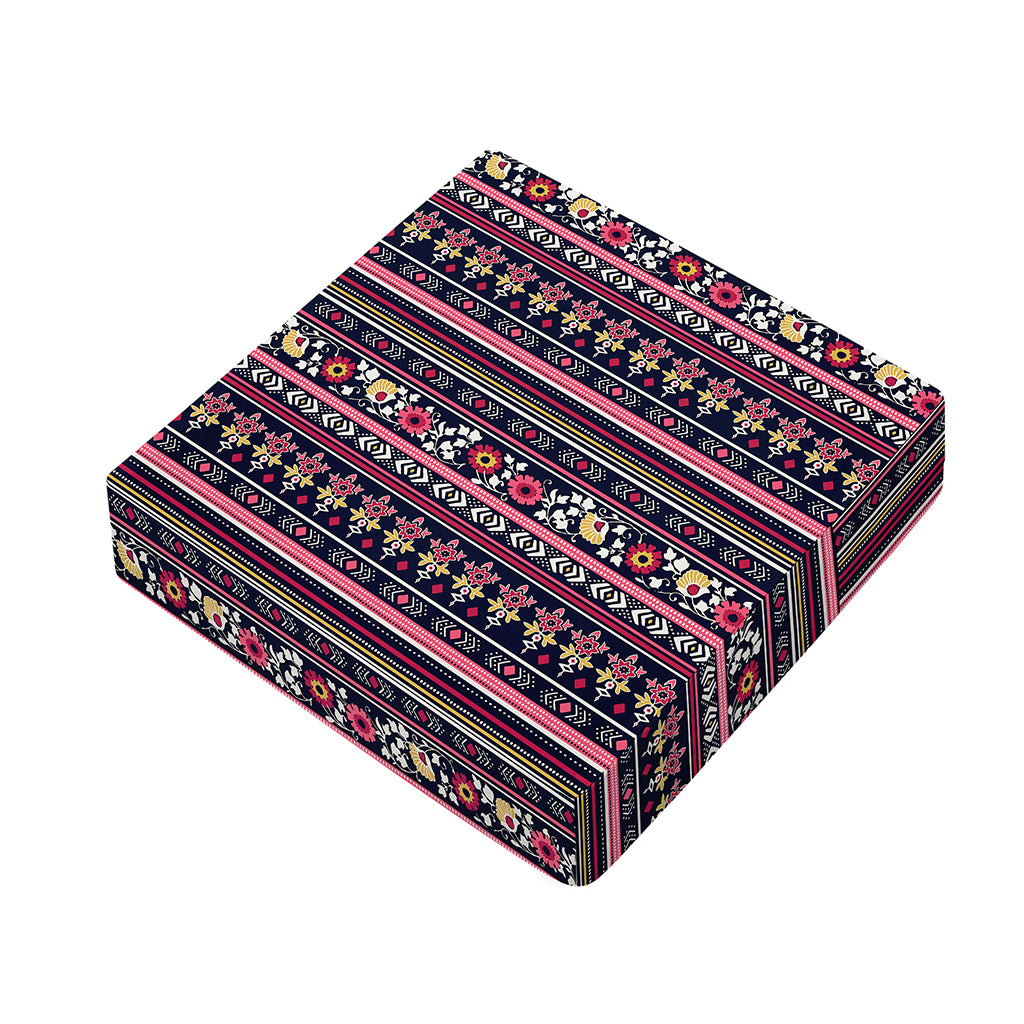 Floral Ethnic Pattern Print Outdoor Seat Cushion Cover