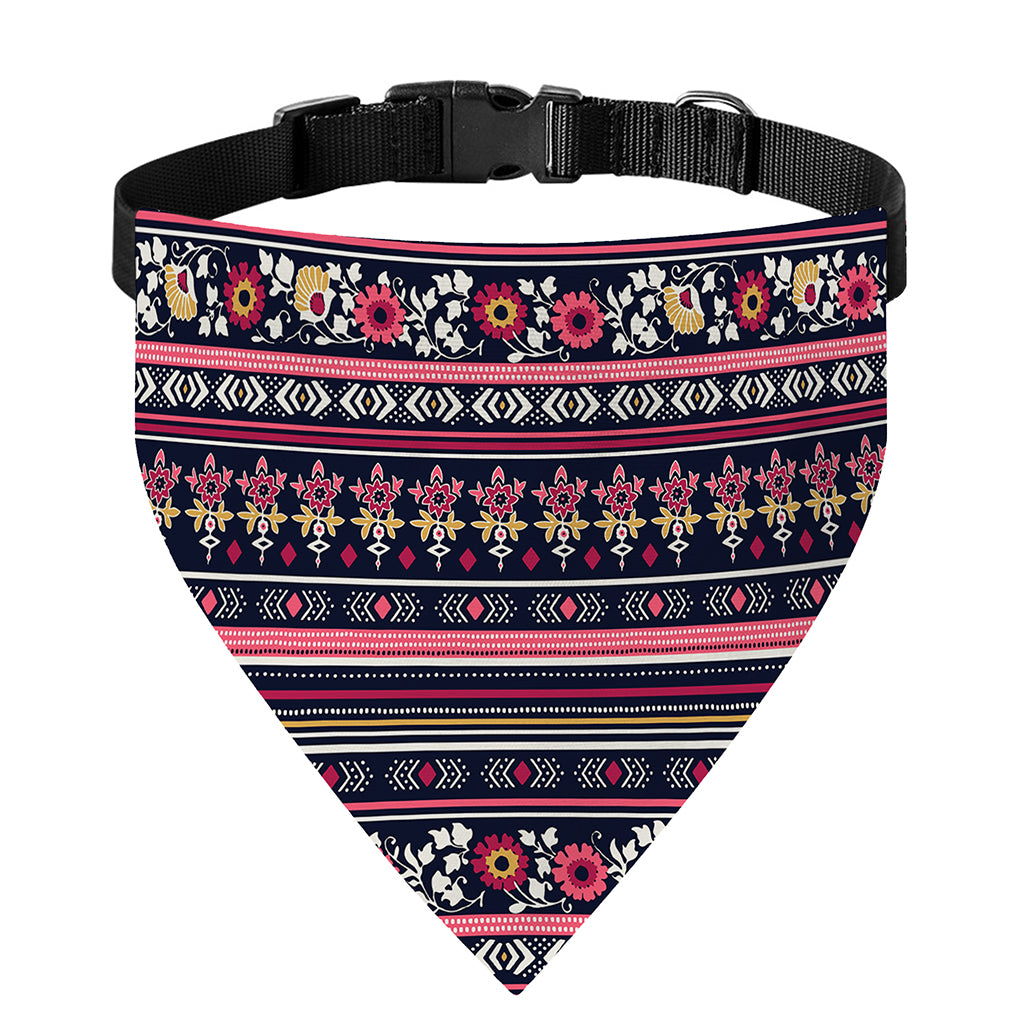 Floral Ethnic Pattern Print Over The Collar Dog Bandana
