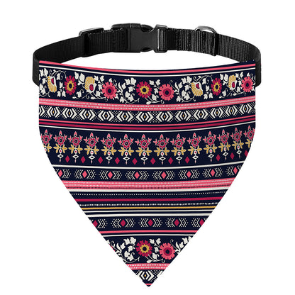 Floral Ethnic Pattern Print Over The Collar Dog Bandana