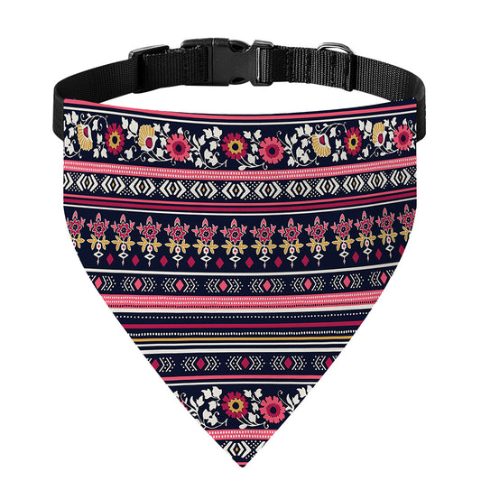 Floral Ethnic Pattern Print Over The Collar Dog Bandana