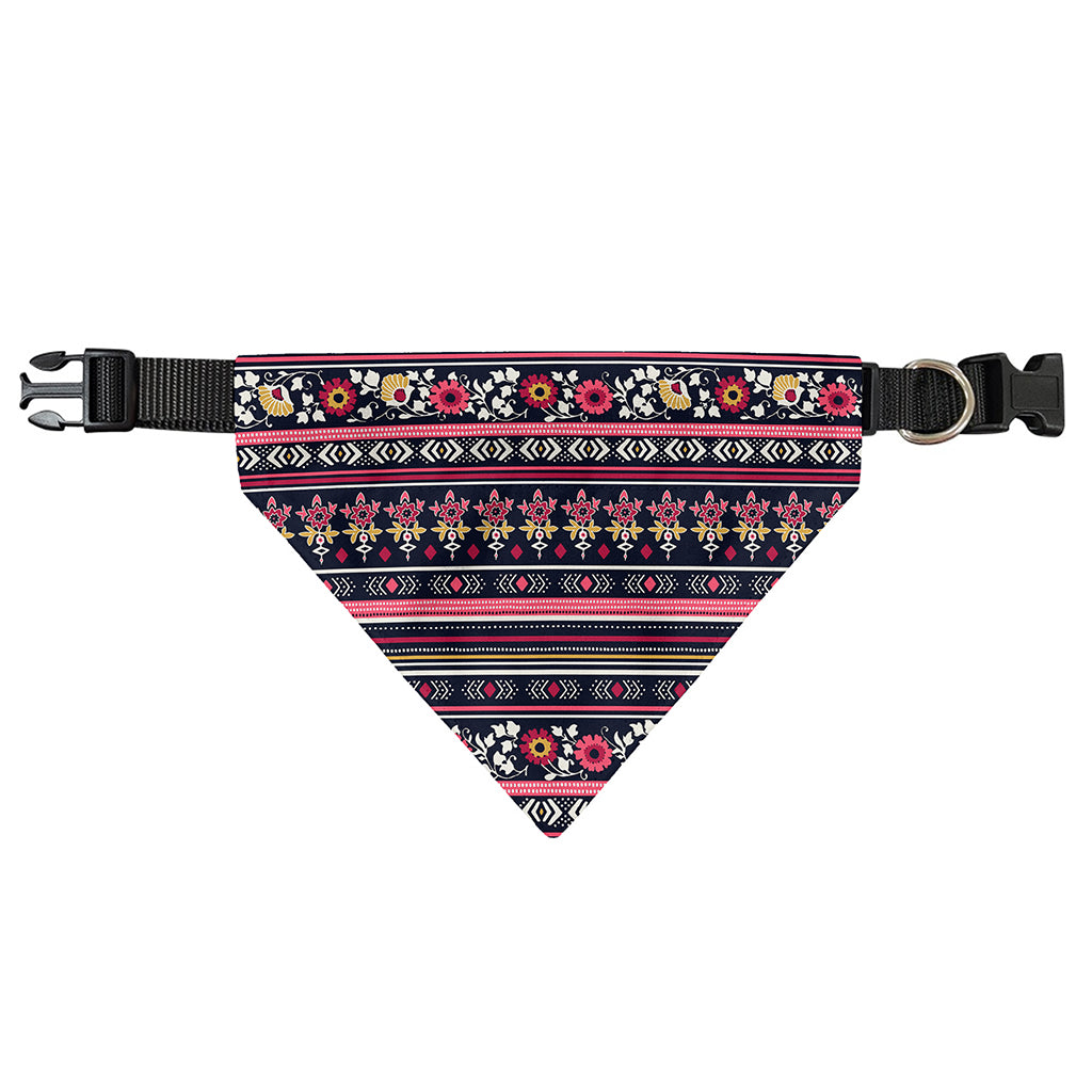 Floral Ethnic Pattern Print Over The Collar Dog Bandana
