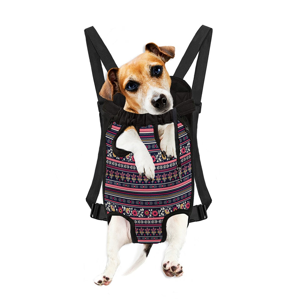 Floral Ethnic Pattern Print Pet Carrier Backpack