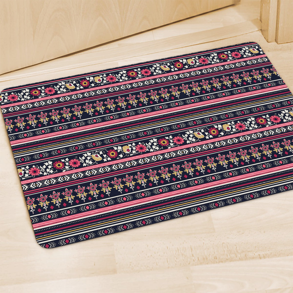 Floral Ethnic Pattern Print Polyester Doormat