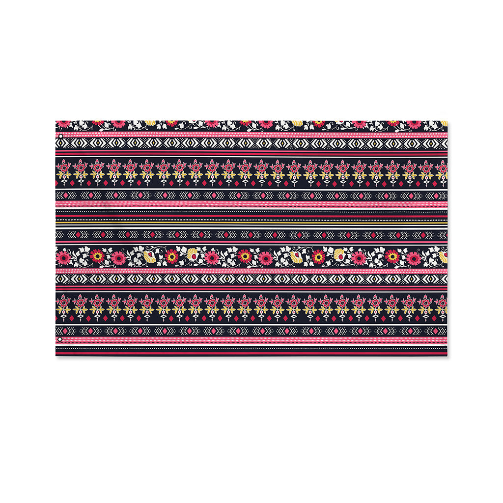 Floral Ethnic Pattern Print Polyester Flag