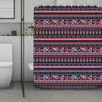 Floral Ethnic Pattern Print Polyester Shower Curtain