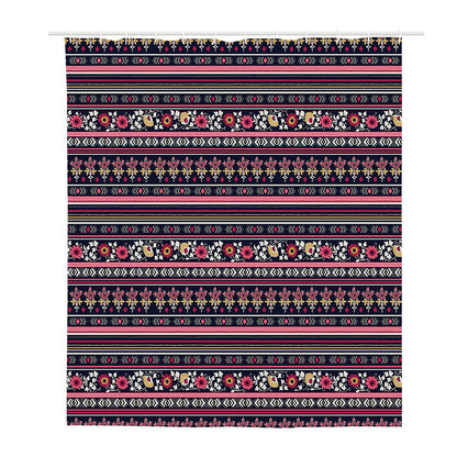 Floral Ethnic Pattern Print Polyester Shower Curtain