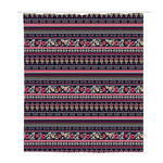 Floral Ethnic Pattern Print Polyester Shower Curtain