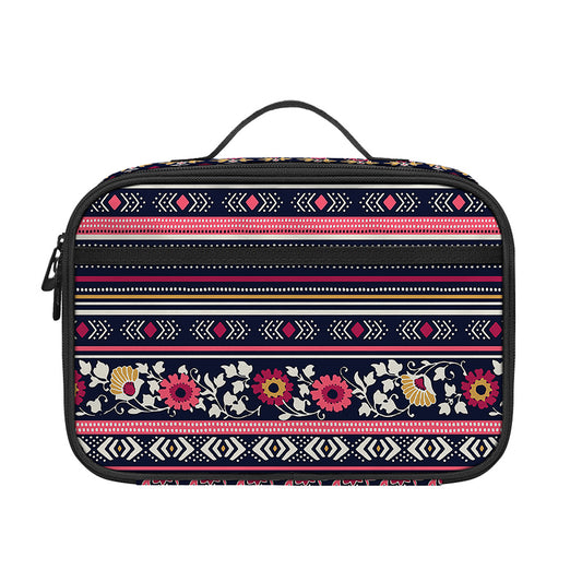 Floral Ethnic Pattern Print Portable Lunch Bag